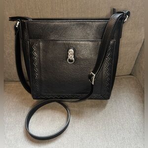 Brighton Astrid Organizer Bag - Interlock Collection- Black Leather EUC